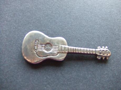 Gitaar snaarinstrument zilverkleurig